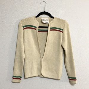 🥳SOLD🥳Vintage St.John by Marie Gray Cardigan Tan 1980's Size XS